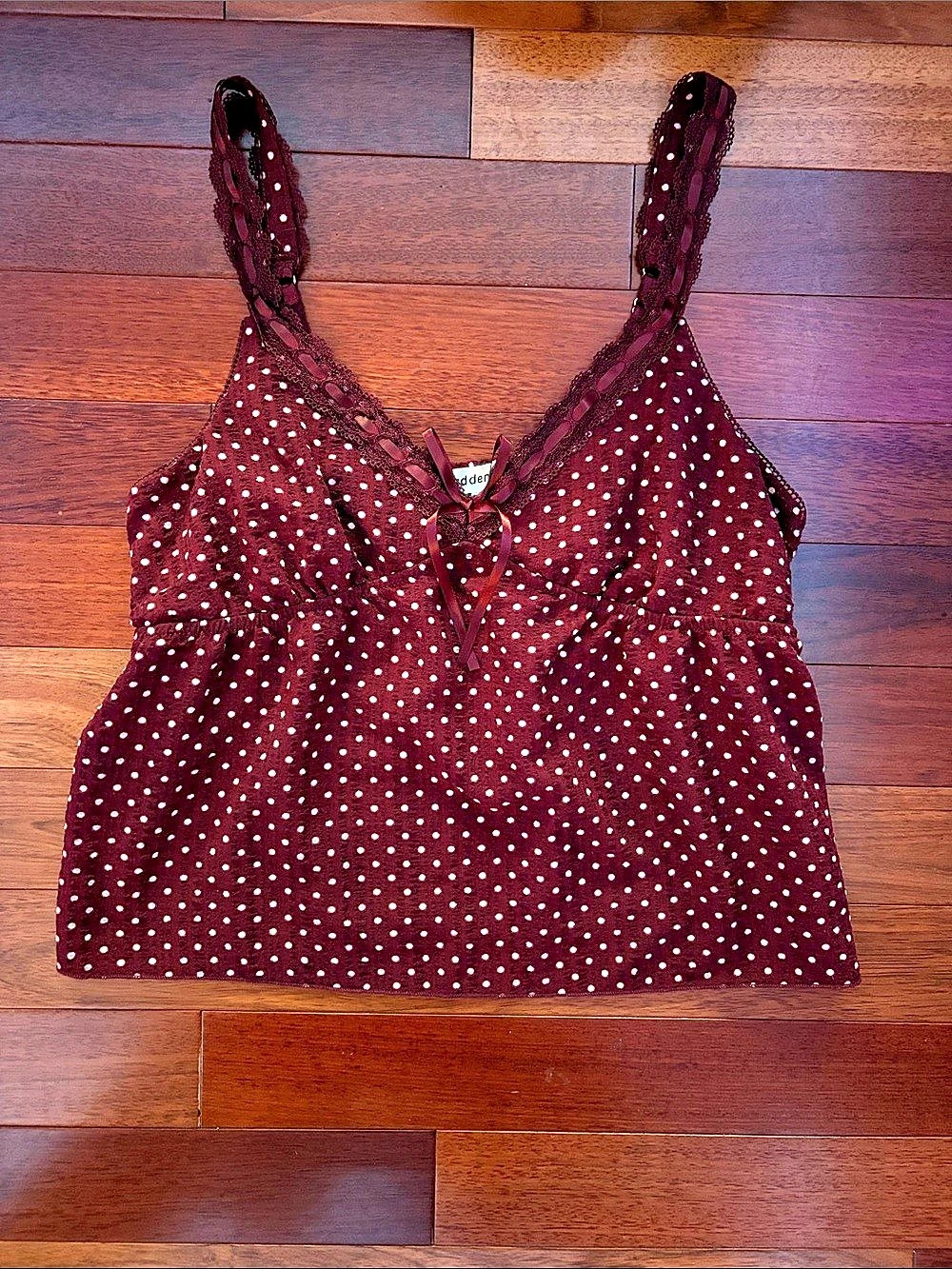 Steve Madden Polka Dot Camisole in Brown & White